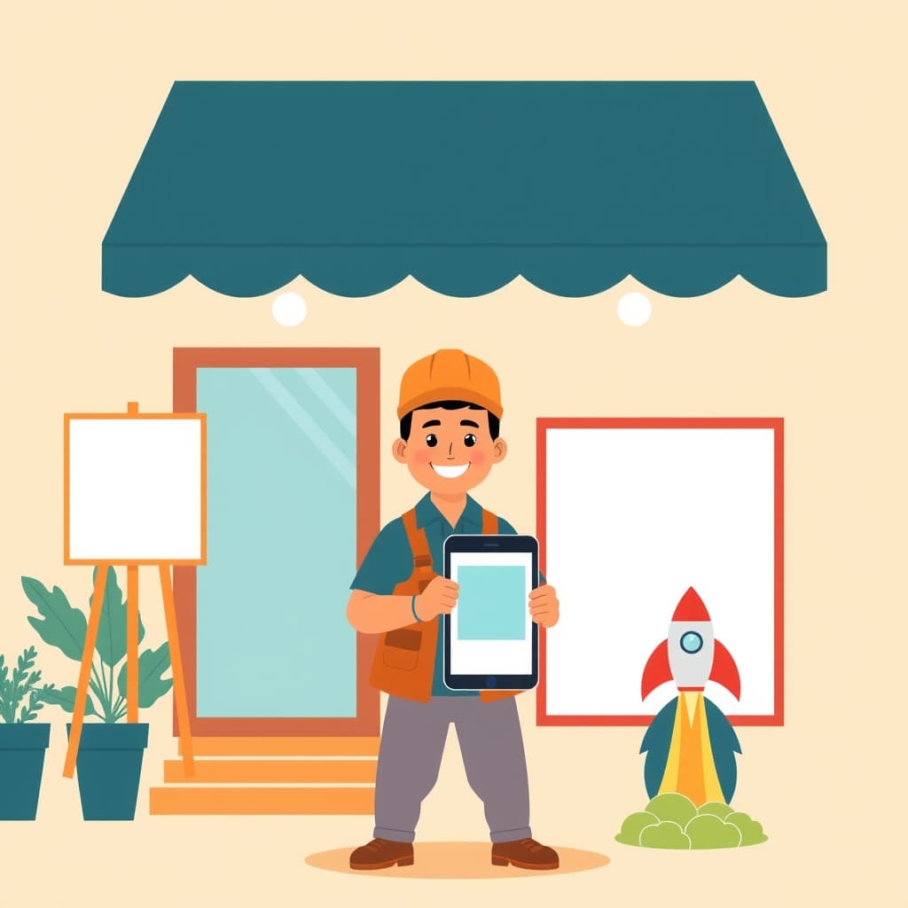 Ilustrasi bisnis lokal beralih ke digital bersama Artara Studio